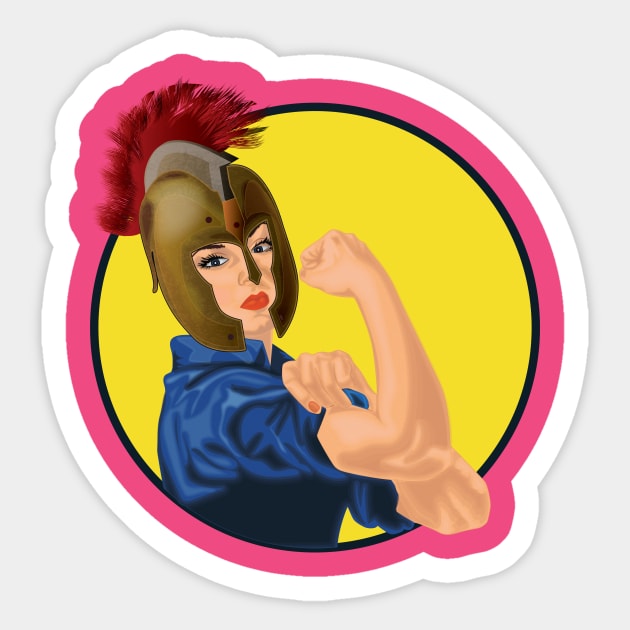 Warrior Women Sticker by TommyArtDesign